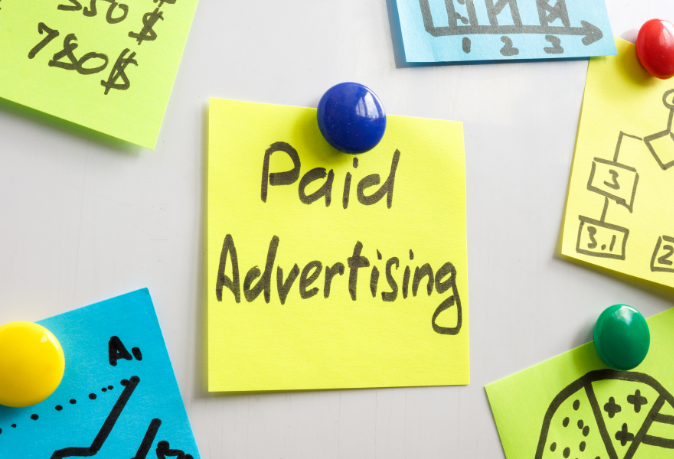Dashboard showing paid ad performance metrics for digital marketing campaign